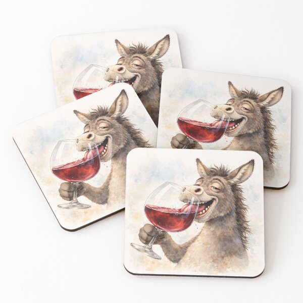 Item preview, Wine Drinking Donkey Humor designed and sold by OneStopDonkeyShop.
