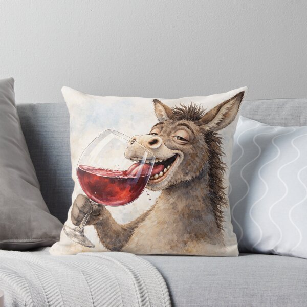 Item preview, Wine Drinking Donkey Humor designed and sold by OneStopDonkeyShop.