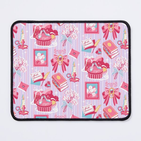 Item preview, Romantic Regency Aesthetic Pattern (Pink, Yellow, baby blue and purple colours) | Vintage Books, Bows and Royal Accessories Collage designed and sold by MinimalAnGo.