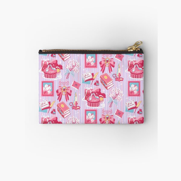 Item preview, Romantic Regency Aesthetic Pattern  (Pink, Yellow, baby blue and purple colours) | Vintage Books, Bows and Royal Accessories Collage designed and sold by MinimalAnGo.