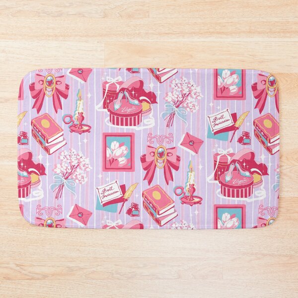 Item preview, Romantic Regency Aesthetic Pattern  (Pink, Yellow, baby blue and purple colours) | Vintage Books, Bows and Royal Accessories Collage designed and sold by MinimalAnGo.