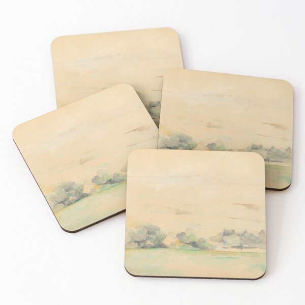 Item preview, Paysage Au Bord De Leau by Paul Cézanne: Minimal Misty Landscape Poster designed and sold by artofuniverse.