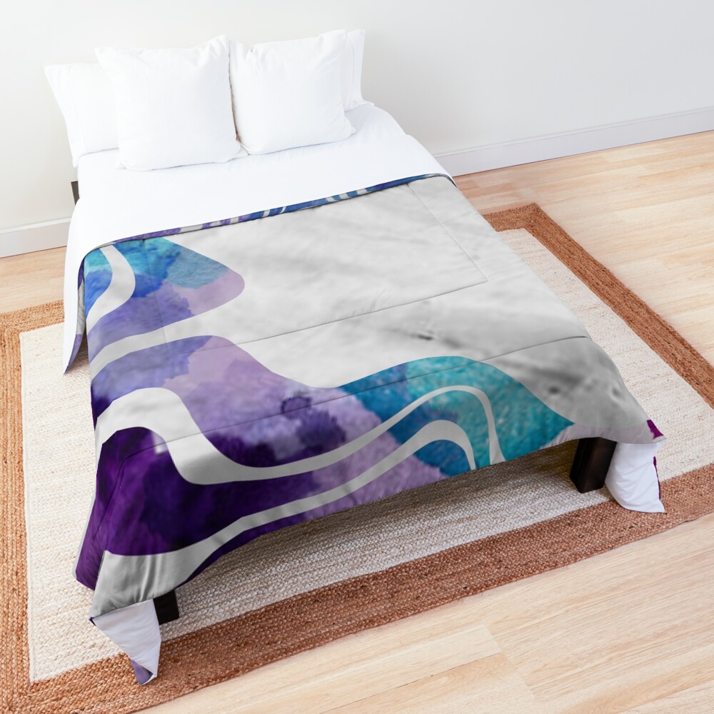 Abstract Watercolour Lines Comforter