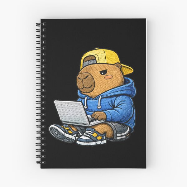 Item preview, Cute Remote Work Capybara Using Laptop – Kawaii Digital Nomad Capybara Embroidered Patch Style designed and sold by ColorSplash123.