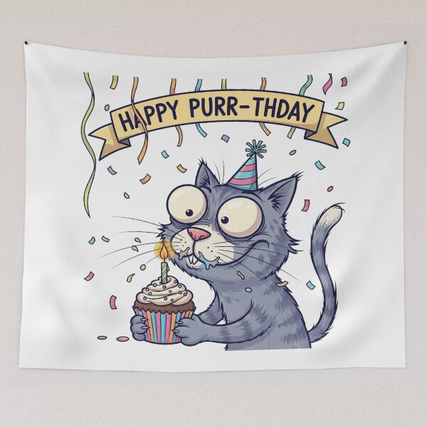 Item preview, Birthday Cat | Whimsical and Adorable Celebration-Inspired Graphic designed and sold by Tw1nsAIArt.