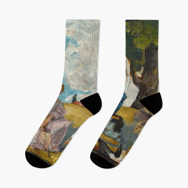 Item preview, Picnic on a Riverbank by Paul Cézanne: Post Impressionist riverside fine art print designed and sold by artofuniverse.