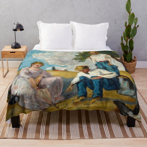 Item preview, Picnic on a Riverbank by Paul Cézanne: Post Impressionist riverside fine art print designed and sold by artofuniverse.