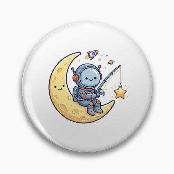 Item preview, Astronaut Catching Stars From Crescent Moon designed and sold by Kvarny.