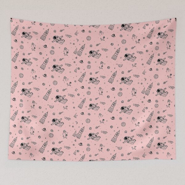 Item preview, Pink Space Doodle Pattern – Astronaut & UFO Design designed and sold by Thetdesigns.