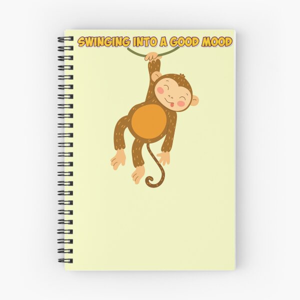 Item preview, Swinging Into a Good Mood Funny Monkey Pun – Cute Hanging Monkey Cartoon Illustration designed and sold by Yesss-Mau.
