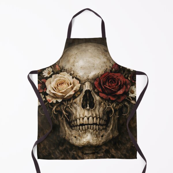 Item preview, Dark Floral Skull With Roses – Gothic Memento Mori Vintage Skeleton Art designed and sold by cr6zym1nd.