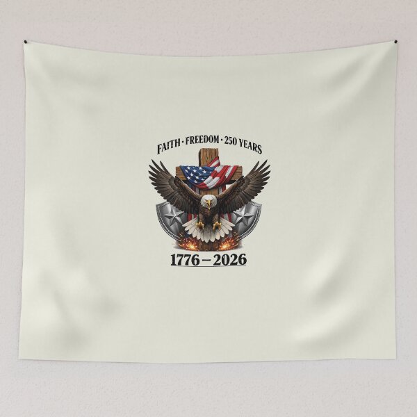 Item preview, 250 Years of Freedom, 1776 - 2026 Eagle Patriotic, Eagle July, Patriotic Christian Eagle Cross, 4th of July designed and sold by NicowrmSArt.