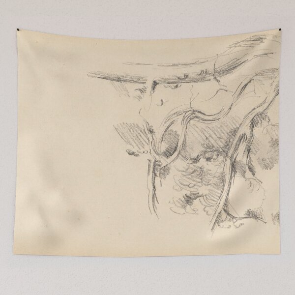 Item preview, Pine Tree by Paul Cézanne: Minimalist Post Impressionist Drawing Study designed and sold by artofuniverse.