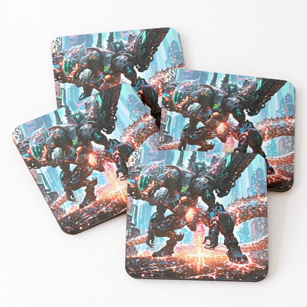 Item preview, Cyberpunk Mecha Dragon Kaiju – Neon Anime Giant Robot Battle designed and sold by Ghost//Halo.