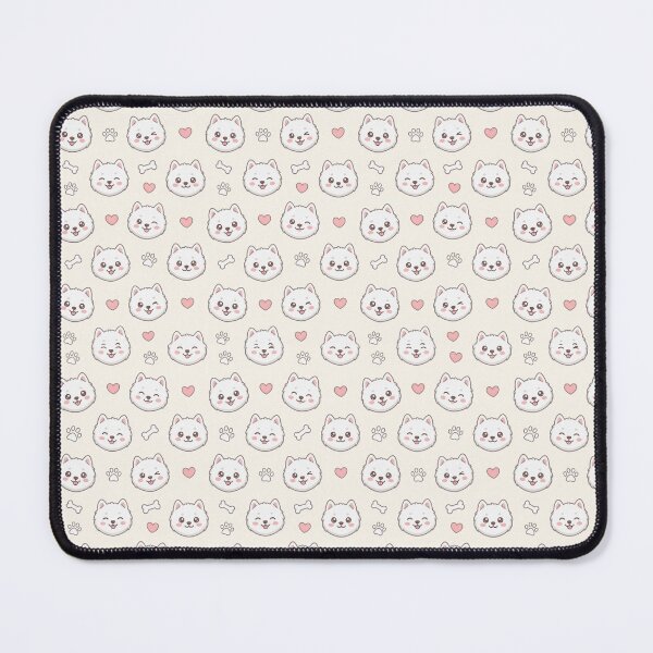 Item preview, Cute Samoyed Pattern – Kawaii Dog Mom Aesthetic – Fluffy Samoyed Seamless Print designed and sold by PawMuse Studio.