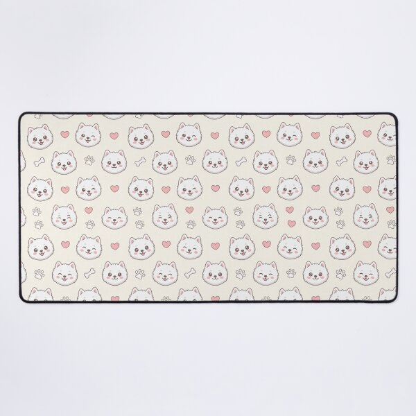Item preview, Cute Samoyed Pattern – Kawaii Dog Mom Aesthetic – Fluffy Samoyed Seamless Print designed and sold by PawMuse Studio.