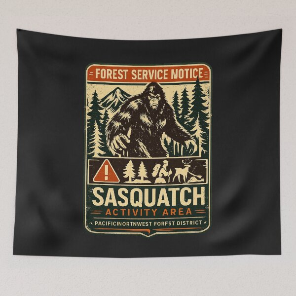 Item preview, FOREST SERVICE NOTICE - SASQUATCH WARNING DESIGN designed and sold by amarvilks.