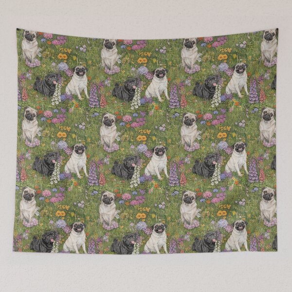 Item preview, Pug Dog Floral Pattern Throw Blanket Phone Case designed and sold by candiscamera.
