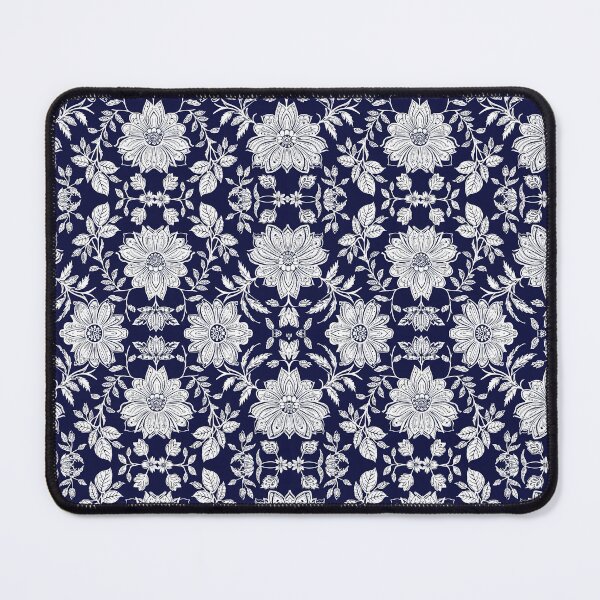 Item preview, Vintage Asian Textile Art – Hand-Stamped Navy Floral Batik designed and sold by VelloomStore.