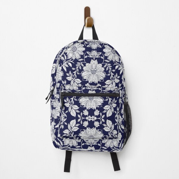 Item preview, Vintage Asian Textile Art – Hand-Stamped Navy Floral Batik designed and sold by VelloomStore.