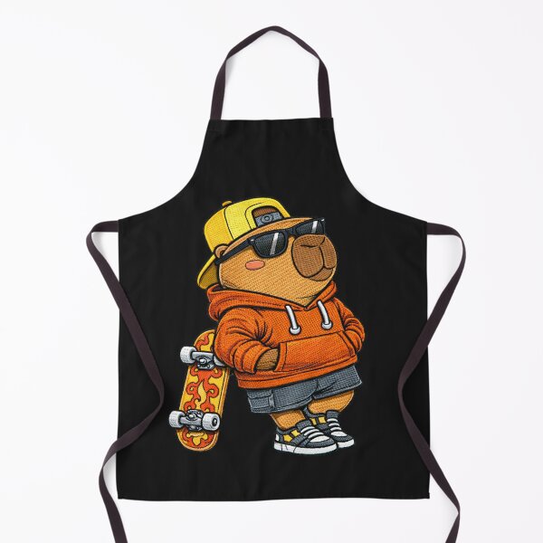 Item preview, Chill Skater Capybara – Cute Kawaii Capybara With Skateboard Embroidered Patch Style designed and sold by ColorSplash123.
