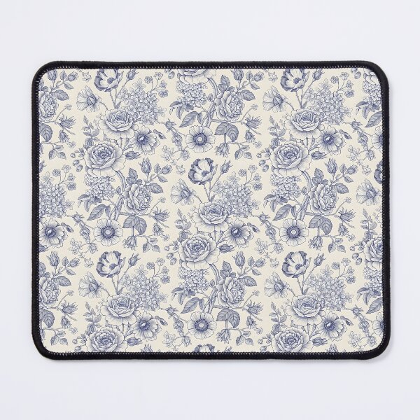 Item preview, 18th-Century Vintage Rose Toile – Navy & Cream Engraving designed and sold by VelloomStore.