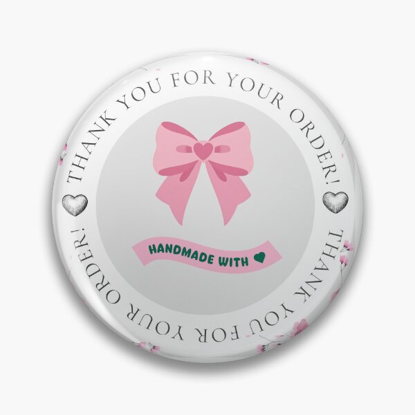 Item preview, Pink Bow & Floral Thank You For Your Order - Handmade With Love Aesthetic designed and sold by Elly for Design (Power of Creation).