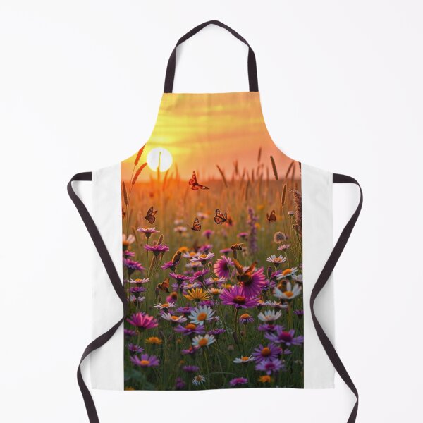 Item preview, Golden sunset wildflower meadow field with butterflies designed and sold by Vida e Arte.