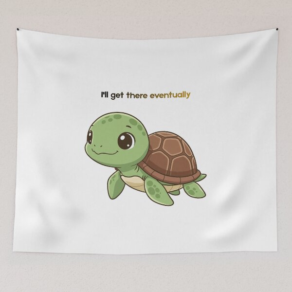 Item preview, "Slow & Steady Turtle - Motivational Quote Sticker" designed and sold by Unsololugar.