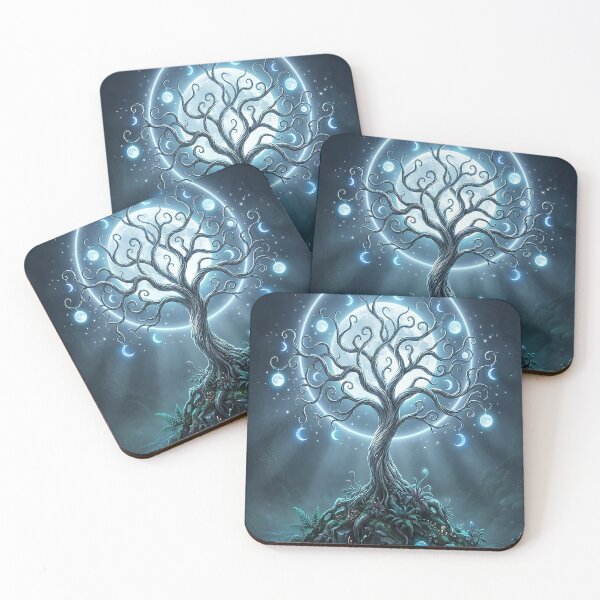 Item preview, Luminous Spiral Moon Tree – Mystical light tree under the full moon designed and sold by Herzbaumatelier.