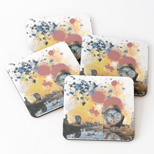 Item preview, When Time Stands Still – Surreal Cosmic Clock Landscape with Abstract Paint Explosion. designed and sold by ChenEngEng.