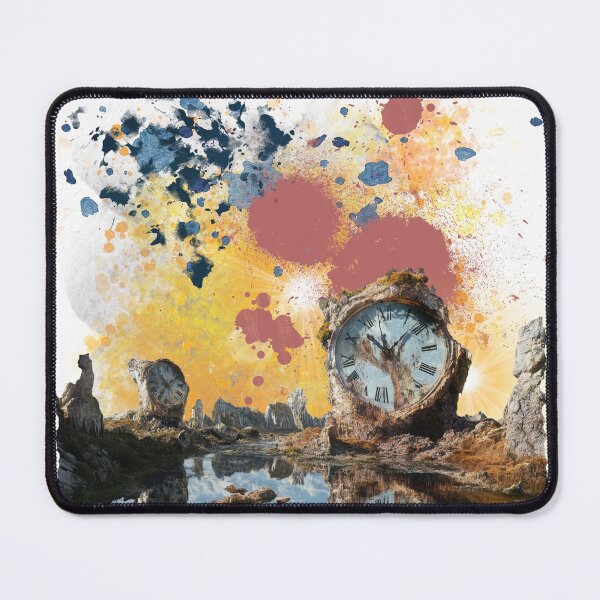 Item preview, When Time Stands Still – Surreal Cosmic Clock Landscape with Abstract Paint Explosion. designed and sold by ChenEngEng.