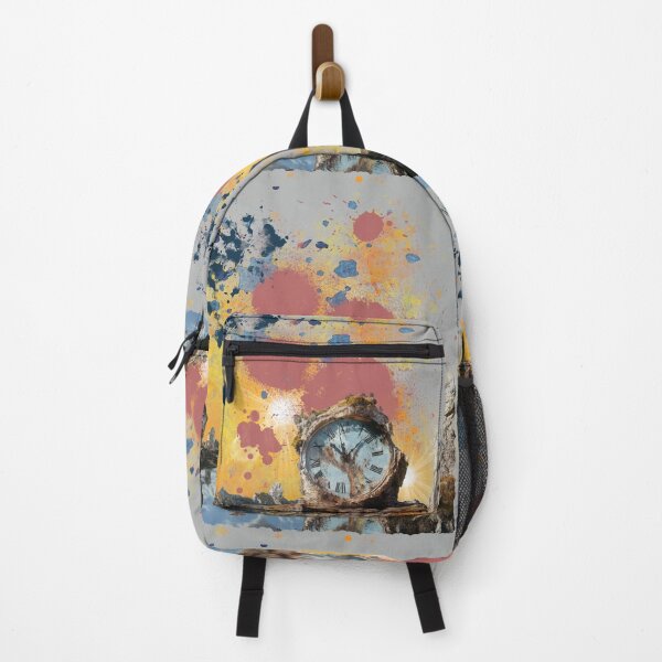 Item preview, When Time Stands Still – Surreal Cosmic Clock Landscape with Abstract Paint Explosion. designed and sold by ChenEngEng.