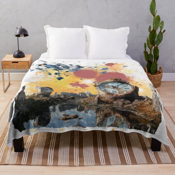 Item preview, When Time Stands Still – Surreal Cosmic Clock Landscape with Abstract Paint Explosion. designed and sold by ChenEngEng.