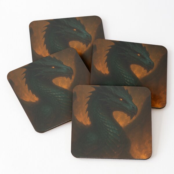 Item preview, Ancient Emerald Dragon - Fire and Shadow Guardian designed and sold by Gilded Zodiac.
