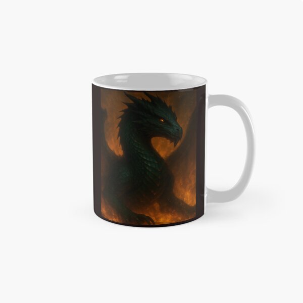 Item preview, Ancient Emerald Dragon - Fire and Shadow Guardian designed and sold by Gilded Zodiac.
