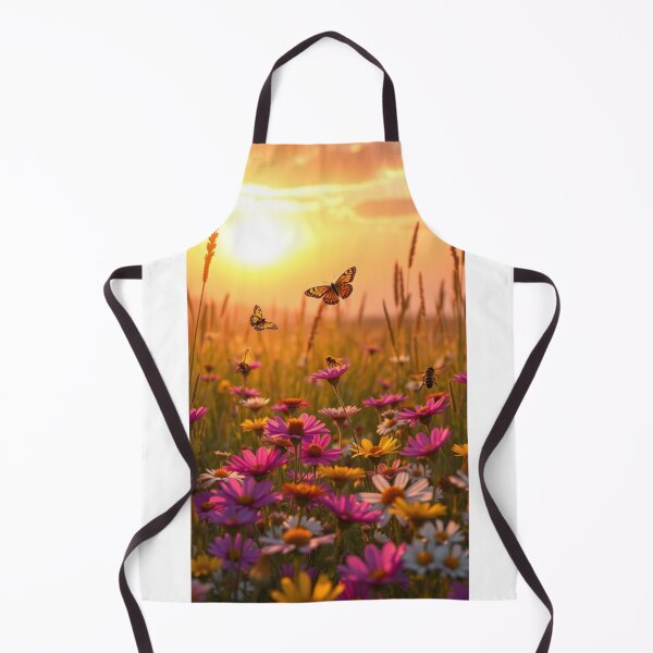 Item preview, Sunset wildflower meadow with butterflies and bees designed and sold by Vida e Arte.