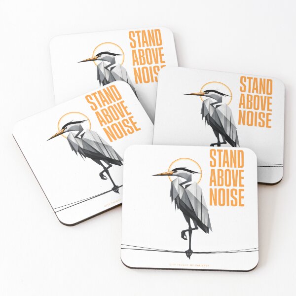 Item preview, The Metro Heron Urban Philosophy Stand Above Noise Stoic Minimalist Bird Art - City Taught Me Patience Origami Style Architecture Illustration by Vivaan Studio designed and sold by Vivaan Studio.