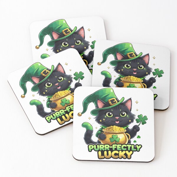 Item preview, Purr-fectly Lucky Shamrock Cat - St. Patrick's Day designed and sold by nuwanari.