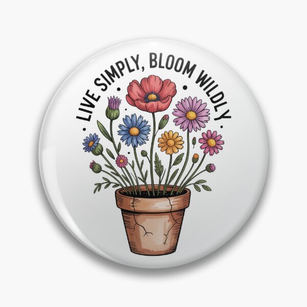 Item preview, Live Simply, Bloom Wildly — Wildflower Pot Tee designed and sold by proearth2022.