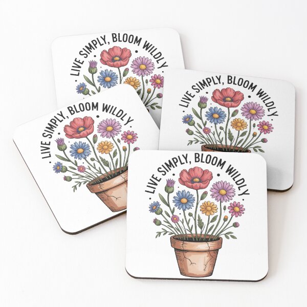Item preview, Live Simply, Bloom Wildly — Wildflower Pot Tee designed and sold by proearth2022.