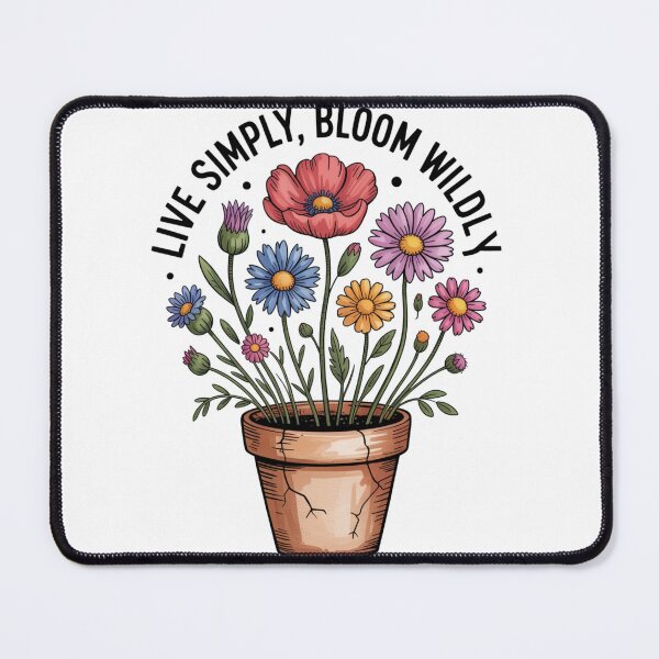 Item preview, Live Simply, Bloom Wildly — Wildflower Pot Tee designed and sold by proearth2022.