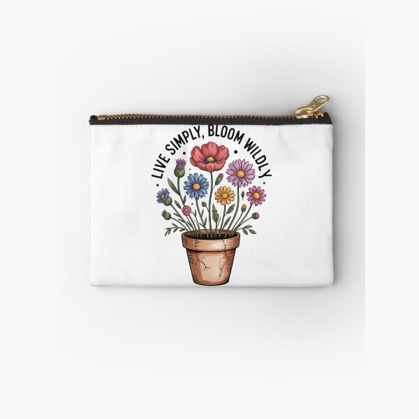 Item preview, Live Simply, Bloom Wildly — Wildflower Pot Tee designed and sold by proearth2022.