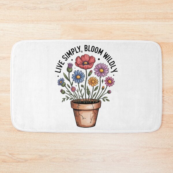 Item preview, Live Simply, Bloom Wildly — Wildflower Pot Tee designed and sold by proearth2022.