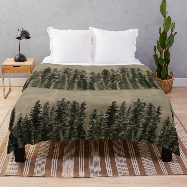 Item preview, Misty Pine Forest Watercolor. Atmospheric Evergreen Landscape Art designed and sold by Cvetok.