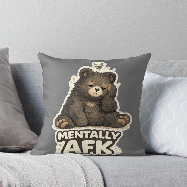 Item preview, Mentally AFK Bear – Cute Tired Black Bear Funny Introvert Mood Design designed and sold by BabyStark.