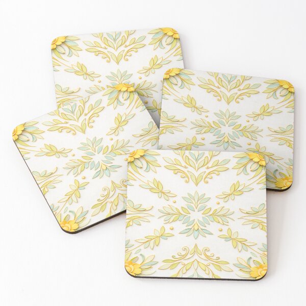 Item preview, Golden Floral Ornament Pattern – Elegant Botanical Gold Outline Design designed and sold by Colorshow-relax.