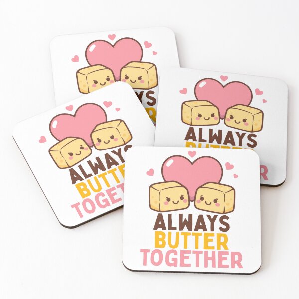 Item preview, Always Butter Together Kawaii Cute Food Pun Art designed and sold by PunTeestic.