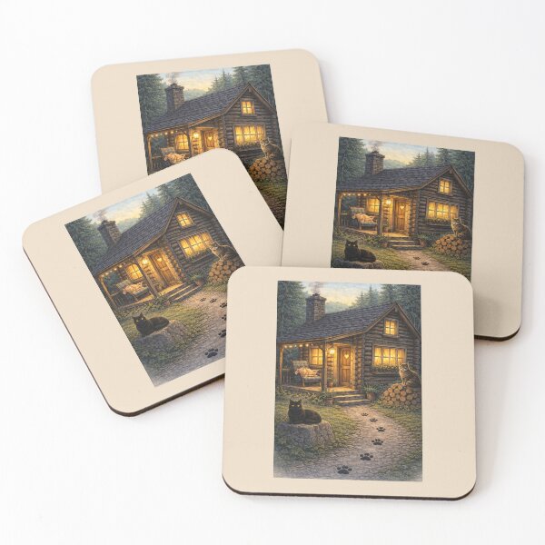 Item preview, Rustic Cabin Cat Cottage — Cats of All Kinds Collection designed and sold by Novel Works Studio.