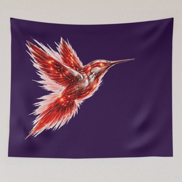 Item preview, Red metal hummingbird designed and sold by NubesDesignCH.